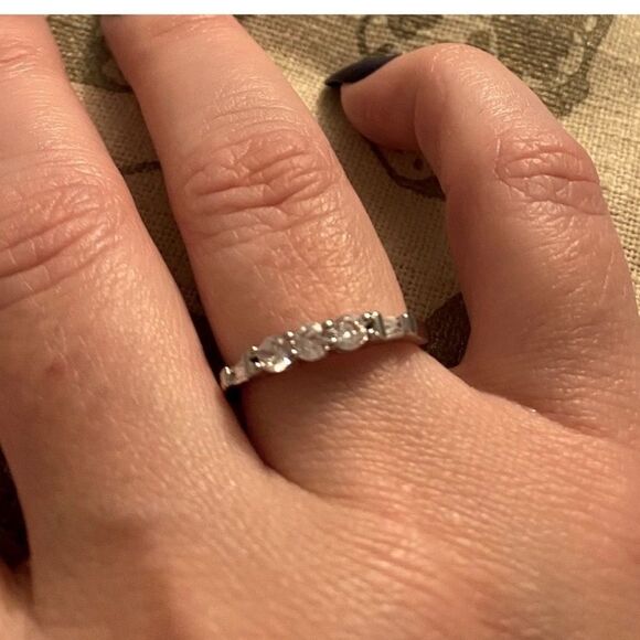 -The WithThese Rings 925 Silver Ring W/White Sapphire Set sz 6 - Picture 3 of 8